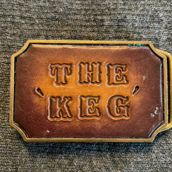 Other - The “KEG” steakhouse Brass and LeatherBelt Buckle